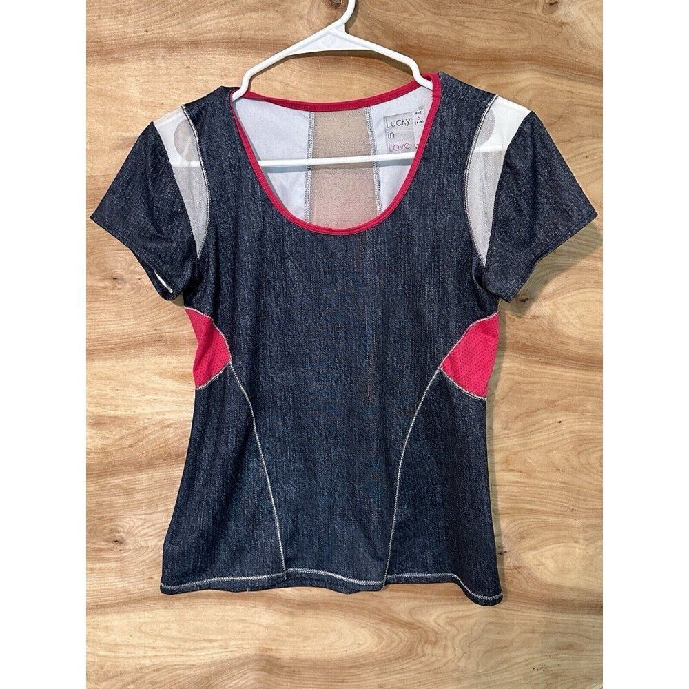 Lucky In Love Women's small Short Sleeve Shirt Pickleball Tennis golf